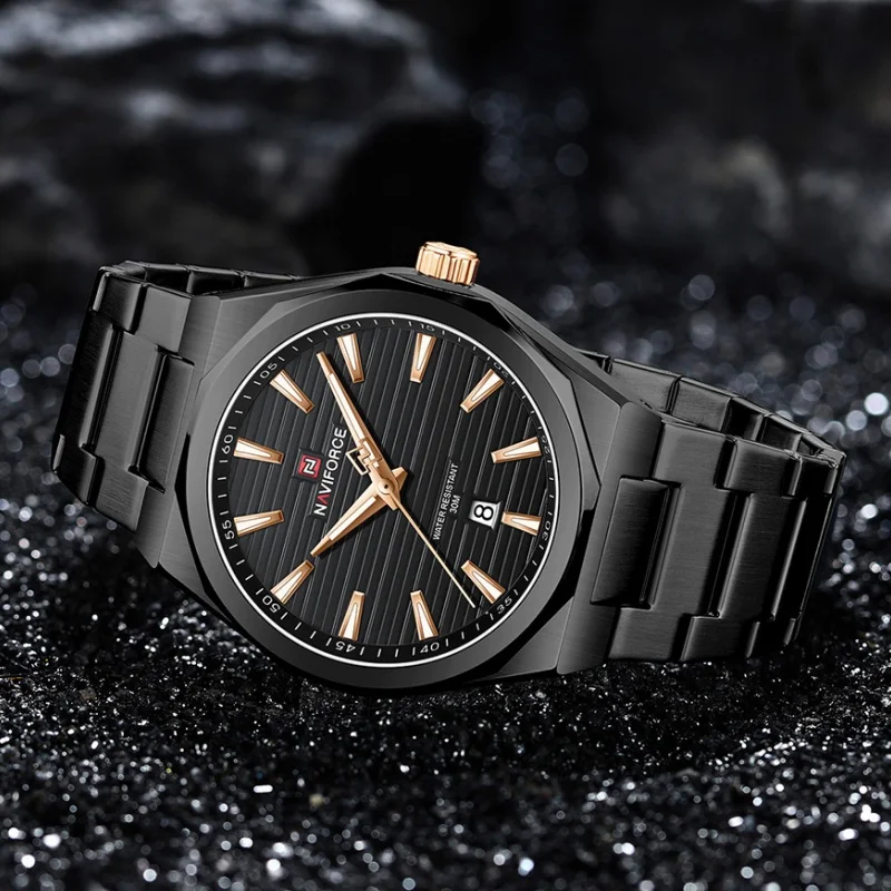 NAVIFORCE NF9274 Man Watch Original Brand Waterproof Quartz Watch Stainless Steel Strap Automatic Date Business Round Dial Mens