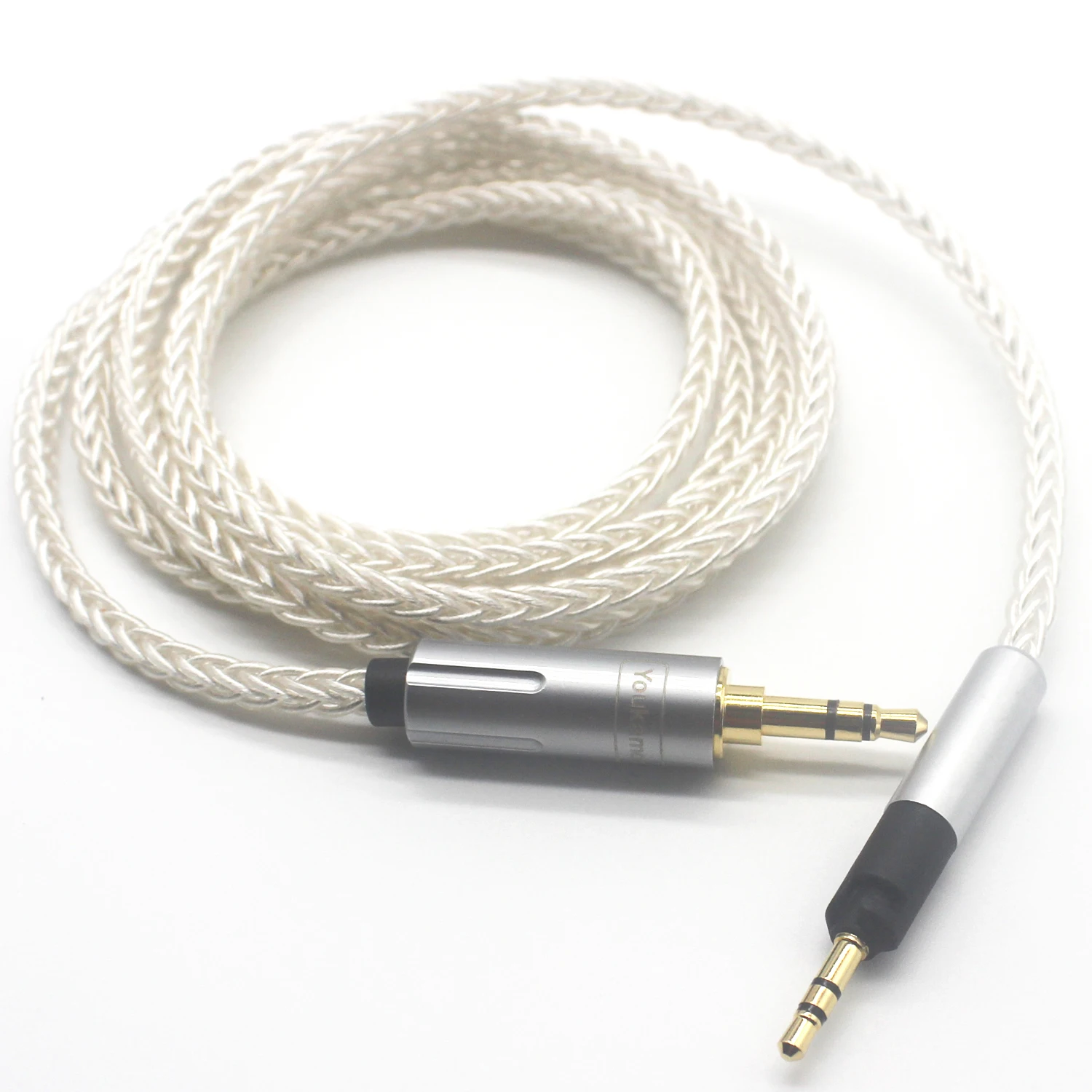 Youkamoo-كابل مضفر مطلي بالفضة ، ترقية ، متوافق مع Sennheiser HD598 ، HD558 ، HD518 ، HD598cs ، HD599 ، HD569 ، HD579
