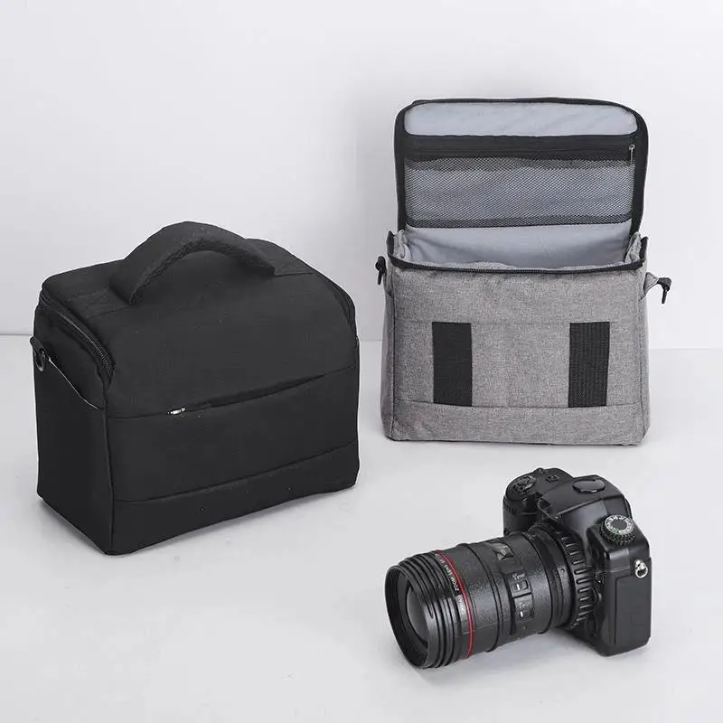 Water Resistant Camera Bag Shockproof Padded Interior Adjustable Shoulder Strap For Outdoor Photography Hiking Travel