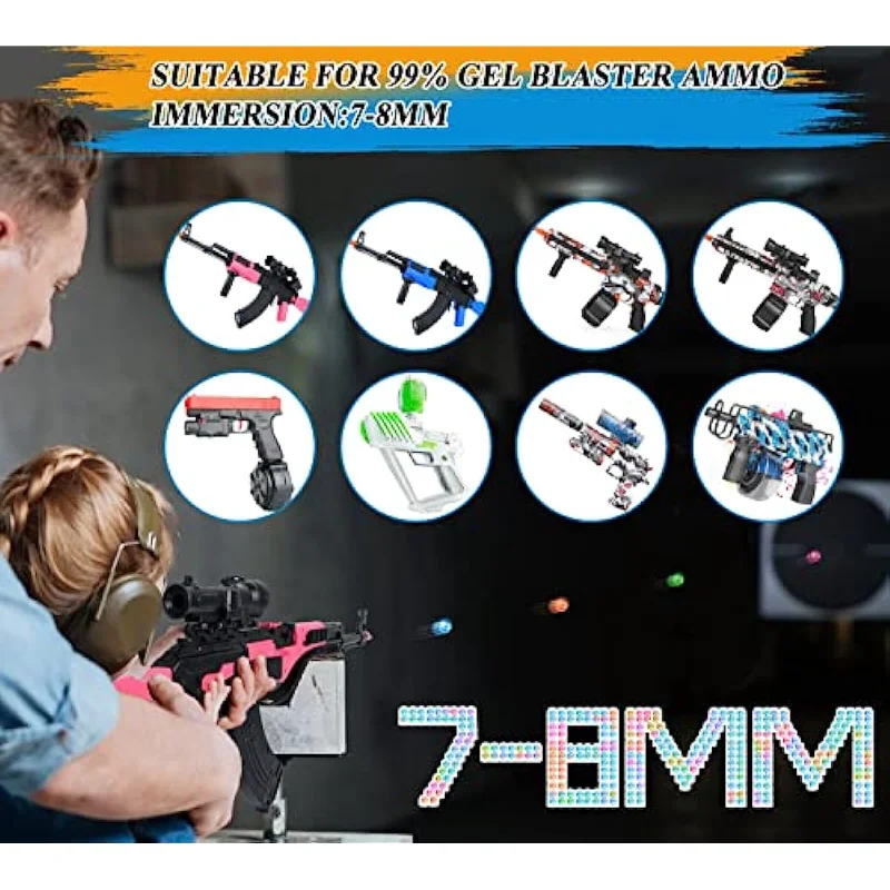 Waterballen Kralen Navulling Munitie 7-8mm Gel Splatter Gall Gun Bullets Compatibel met Gel Blaster Speelgoed Niet-giftige en milieuvriendelijke gel