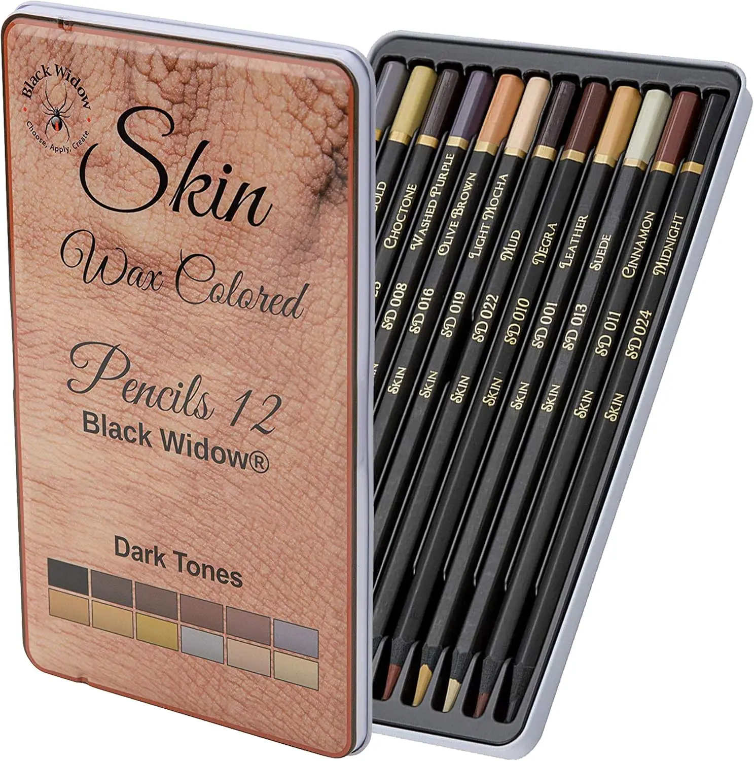 

12 Soft Core Skin Tone Colored Pencils for Adult Coloring and Portraits with Lightfast Ratings
