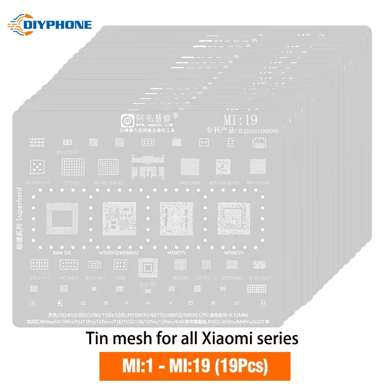 Amaoe XIAOMI BGA Reballing Stencil for GEN2 SM8550 CPU XIAOMI 13 12 Redmi K50 Series Tin Planting XIAOMI Redmi BGA Stencil