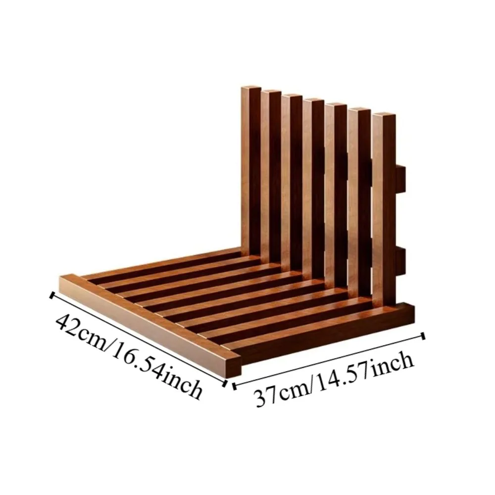 Solid Wood Folding Shoe Bench Wall Mounted Folding Design Wall Mounted Stool Compact Invisible Folding Stool Hallway