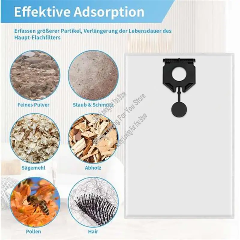 Him-para karcher 2.889-154.0 nt30/1 sacos de filtro de poeira de substituição (6 peças) para peças de saco de pó de aspirador de pó karcher