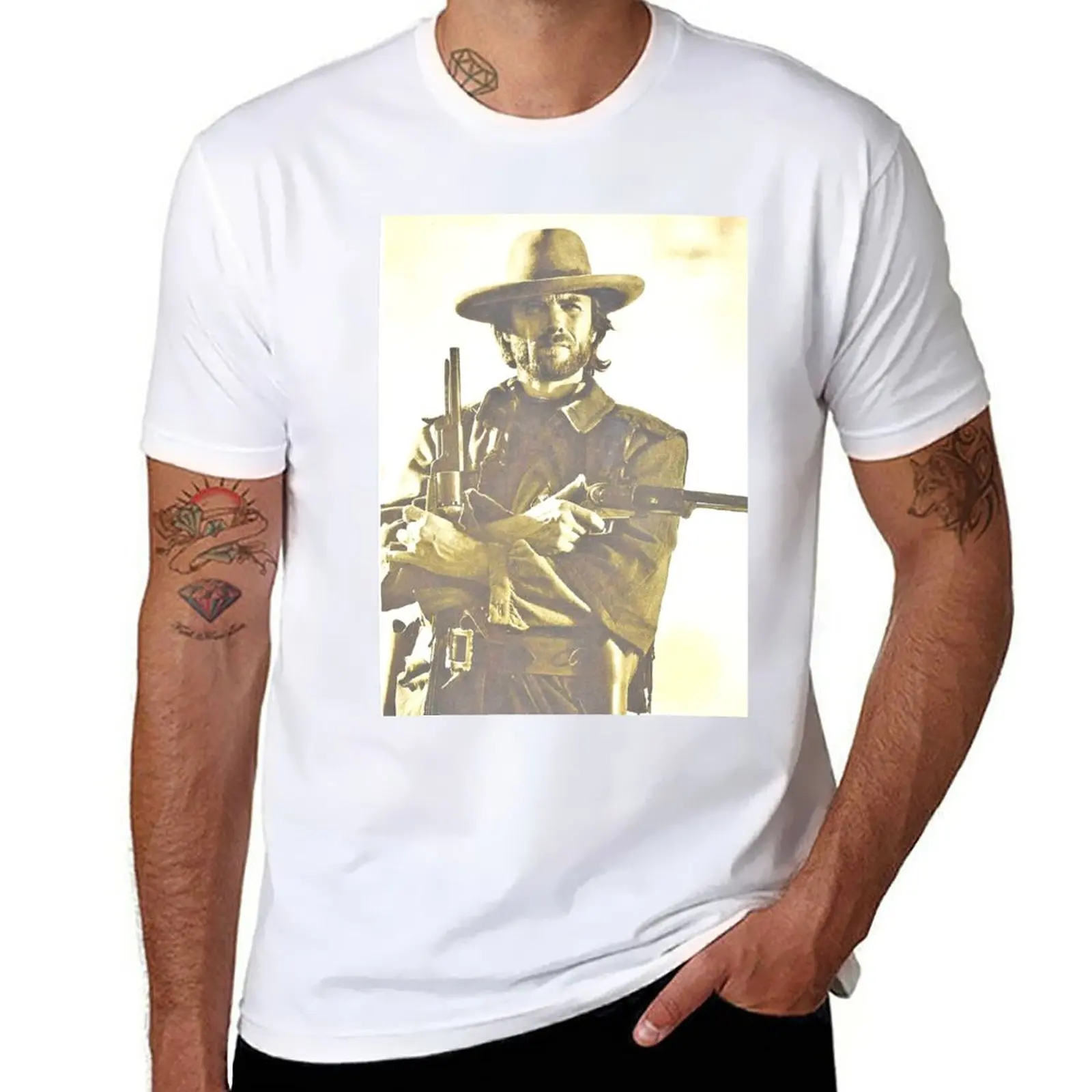 New CLINT EASTWOOD T-Shirt vintage t shirt oversized t shirts men workout shirt