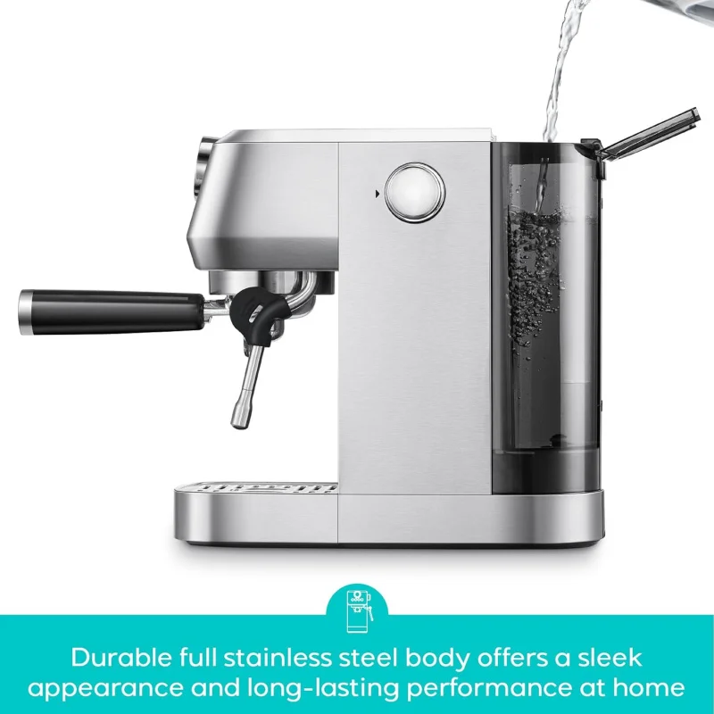 

(UUX)3700 Gense 20 Bar, Stainless Steel Espresso Maker Steam Milk Frother, Coffee Cappuccino Latte Machine With 43.9 oz UQ