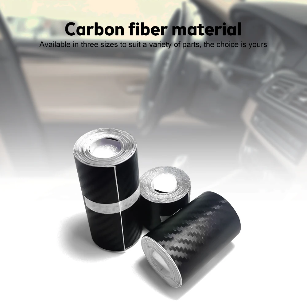 3D Carbon Carbon Faser Auto Aufkleber DIY Paste Streifen Rollen Verschiedenen Größen Auto Anti Scratch Protector Band Wasserdichte Film