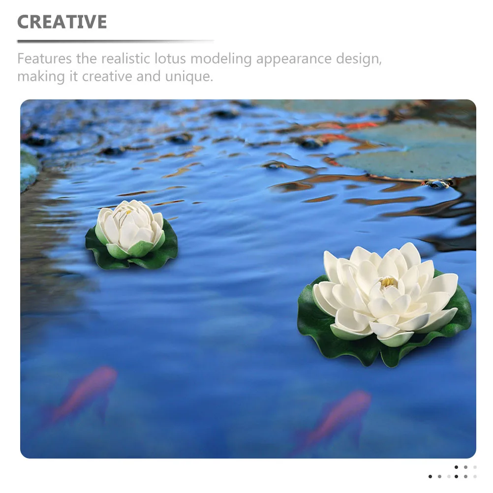 

BRIGHTFUFU 8pcs Simulated Lotus Leaf Pads Artificial Floating Pond Flowers Home Decor EVA Water Lily Decorations