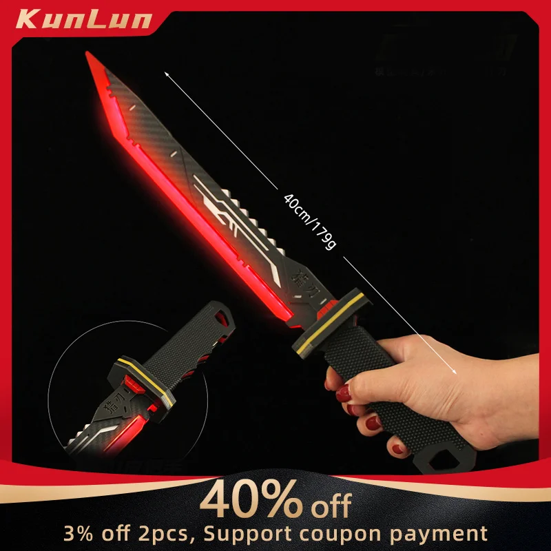 

40cm Luminous Knife Naraka: Bladepoint Weapon Hunter Blade Acrylic Material Paper Box Katana Safety Halloween Glow Toys Swords
