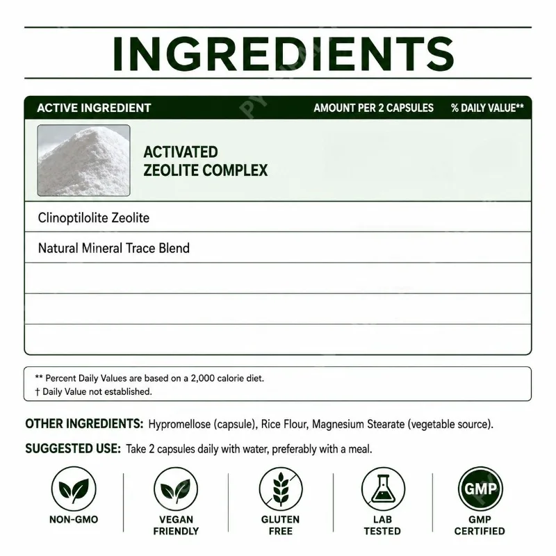 Googeer Activated Clinoptilolite Zeolite Capsules, Gut Balance & Daily Wellness Support, Vegan Non-GMO Adults 60ct 30 Days