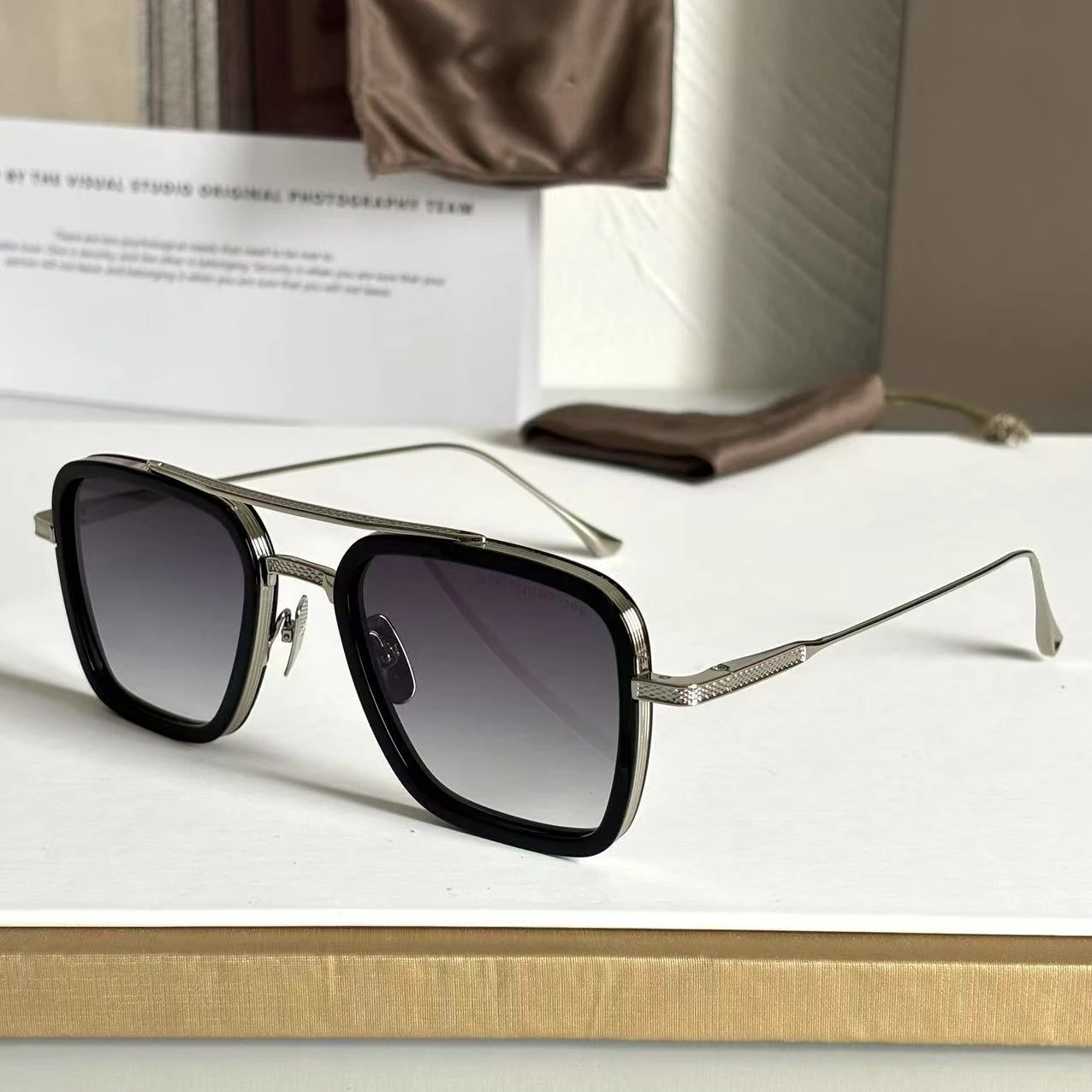 DT FLIGHT 006 Luxe heren- en dameszonnebril Topkwaliteit 18K Designer Brillen Acetaat UV400