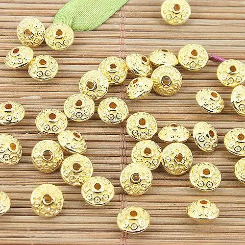 100pcs 6mm textured pattern spacer beads EF0153