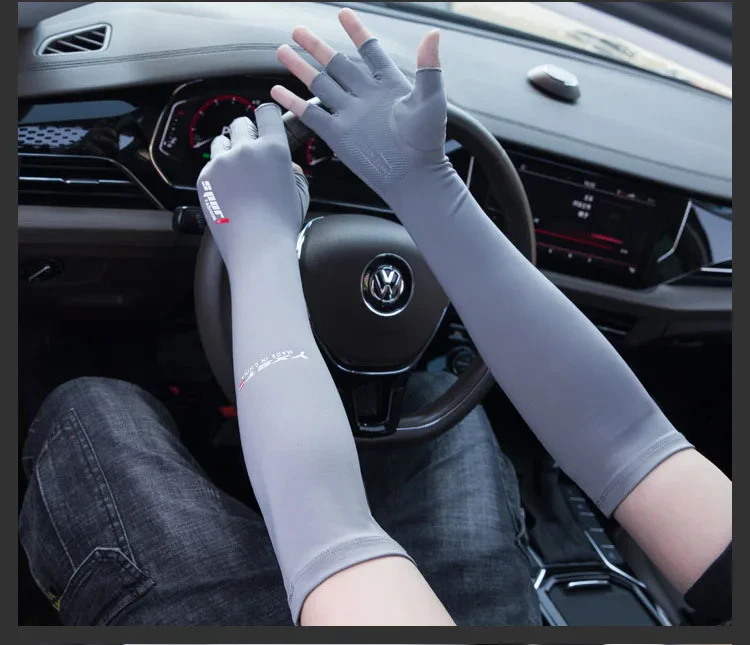 UV-Solar-Armstulpen, lange Manschetten für Radfahren, Männer und Frauen, cooler Sonnenschutz, Motorradfahrer, Fahrhandschuhe, Handabdeckung, Sommer – Detail 8