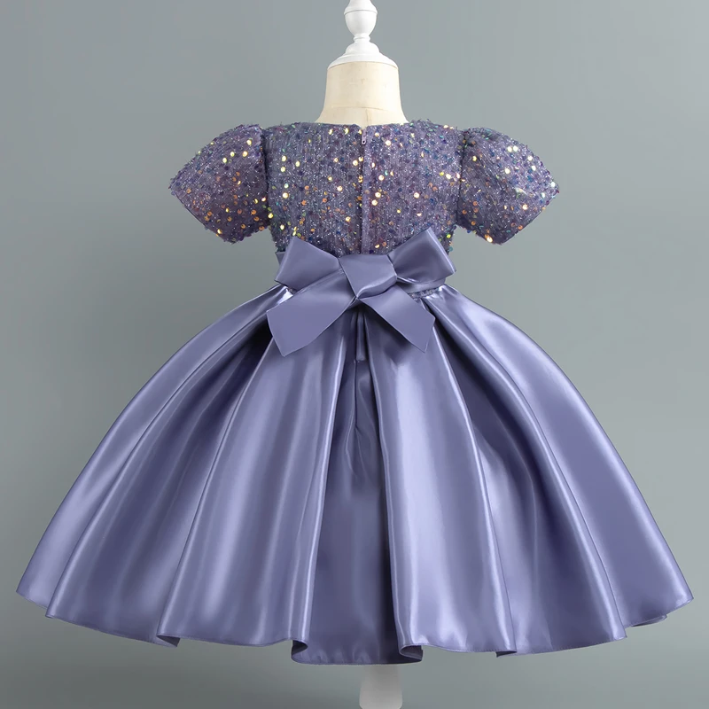 Baby Girls Christmas Dress Sequin ShortSleeve Party Dress Birthday Toddler Dress Wedding Princess Dress for Kid Girl Luxury Cown view 2
