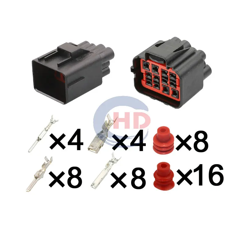 1-20 sets  12 Pin Female HeadLamp Harness Assembly Connector Plug 1452303-1 0-1452299-1