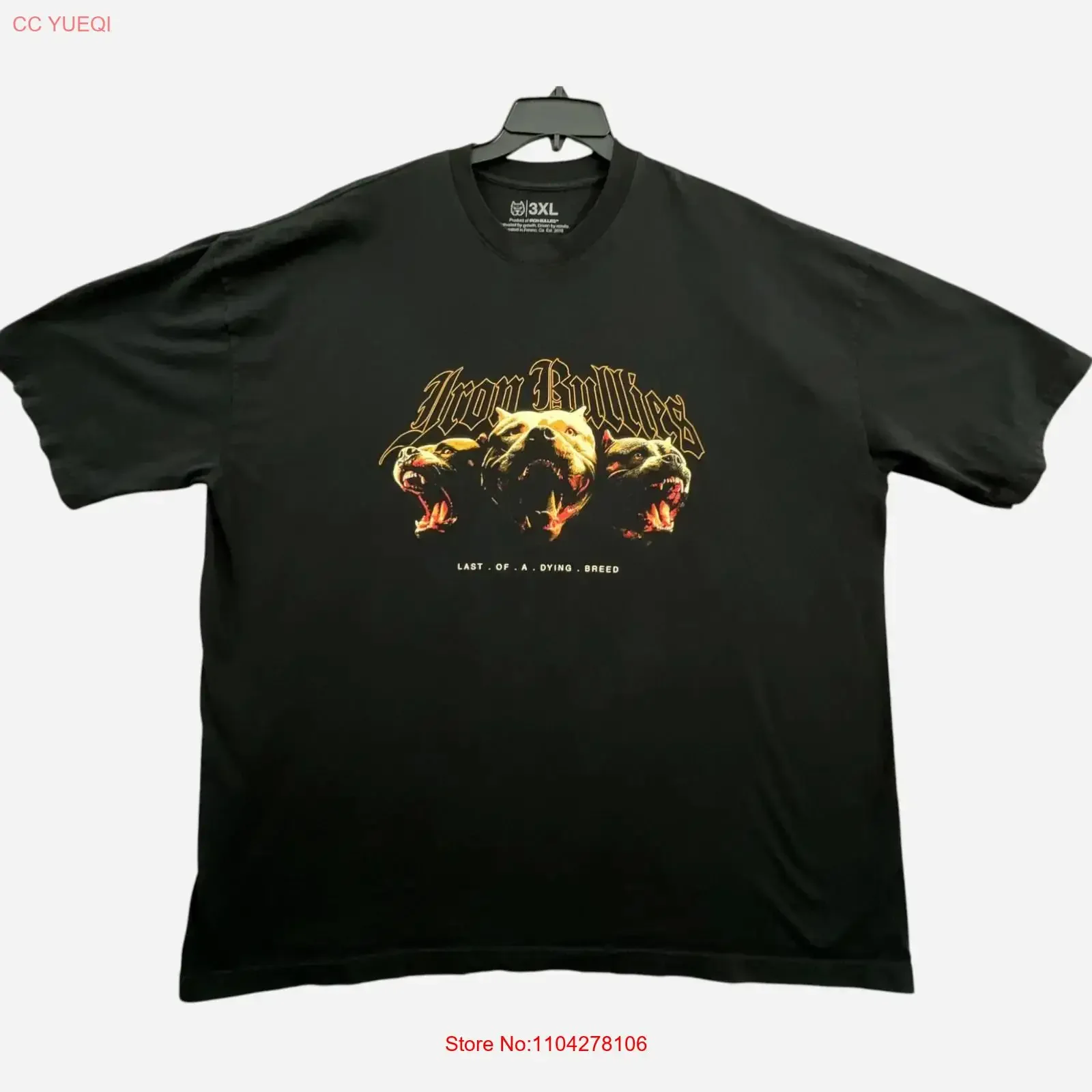 Camiseta masculina Iron Bullies 3XL preta Last Of A Dying Breed Fresno CA vintage lavada ligeiramente unissex versátil homme