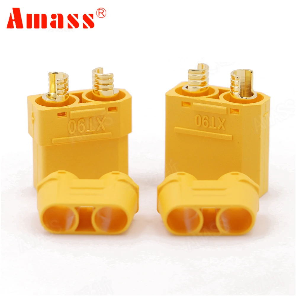 

2/5Pair Amass XT90 Plug Connector Set 4.5mm Male Female Gold Plated Banana Plug With Protective Cover For RC Model Battery