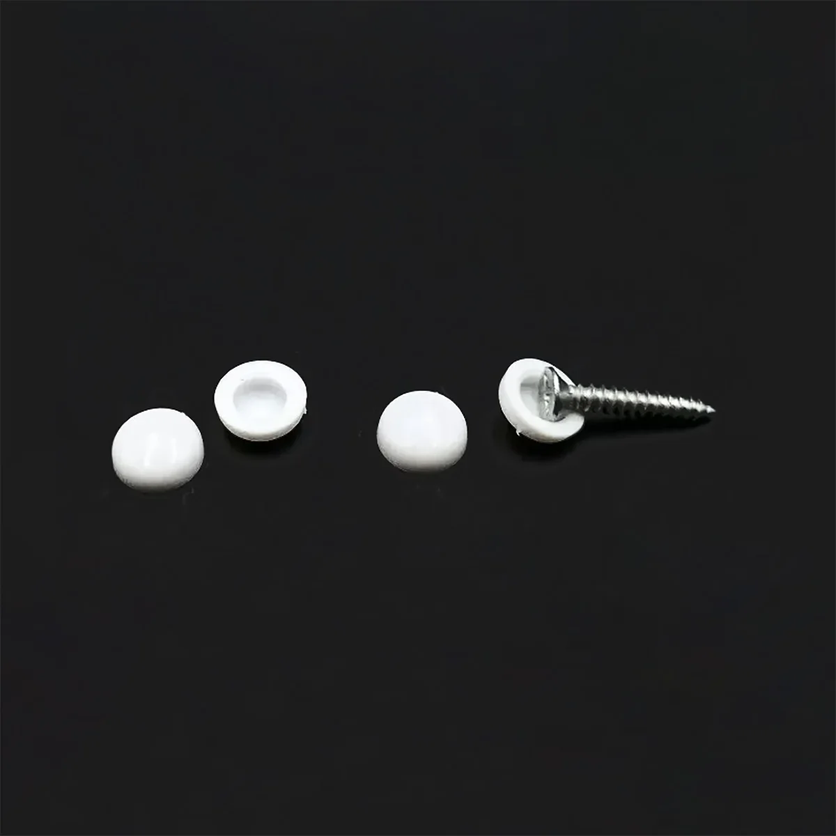 White Plastic Circular Protective Cover Countersunk Self Tapping Screw Decorative Cap M4