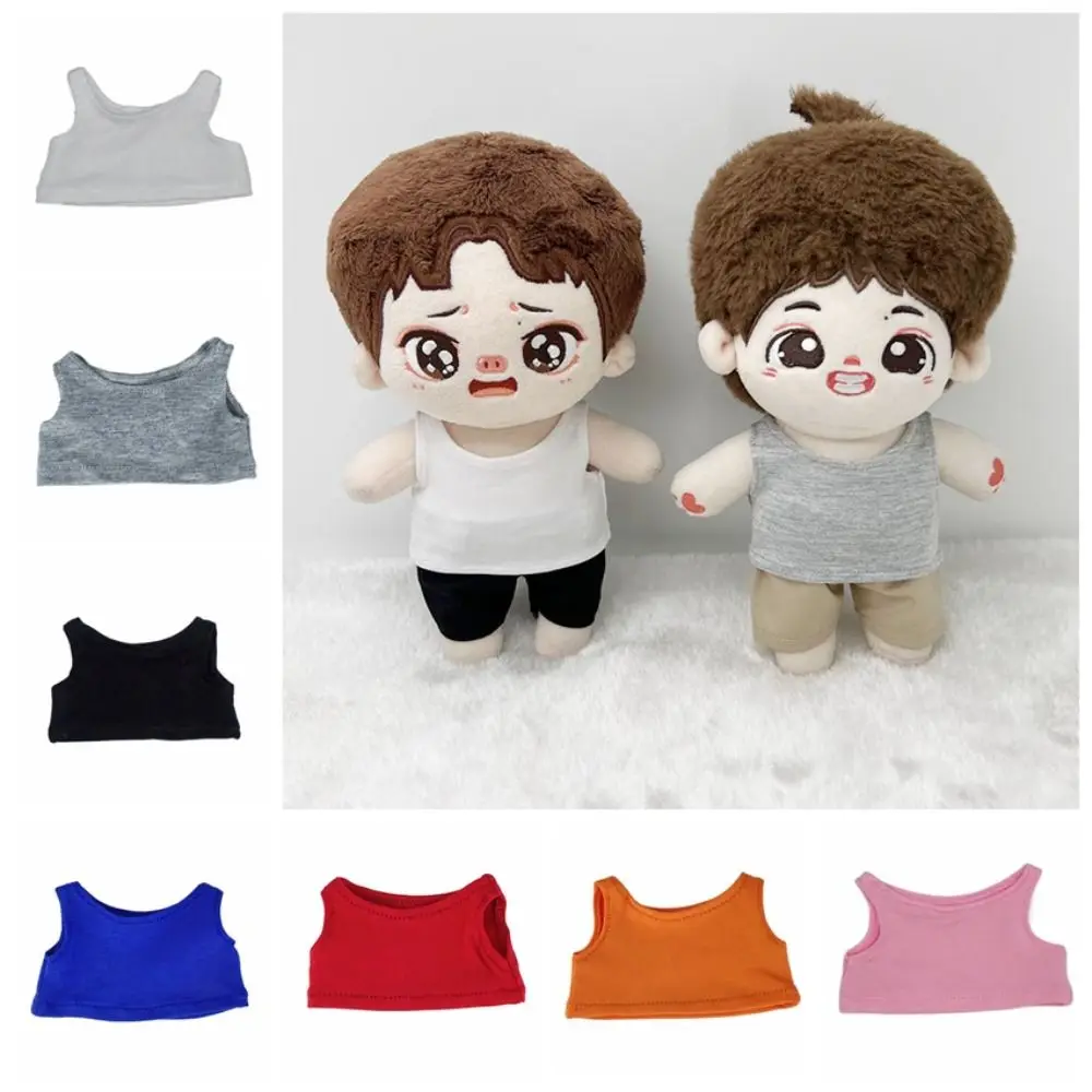 Vest Doll Clothes for 10/15/20cm Idol Doll Casual Tank Top Idol Doll Plush Clothing Accessories Cute Solid Color