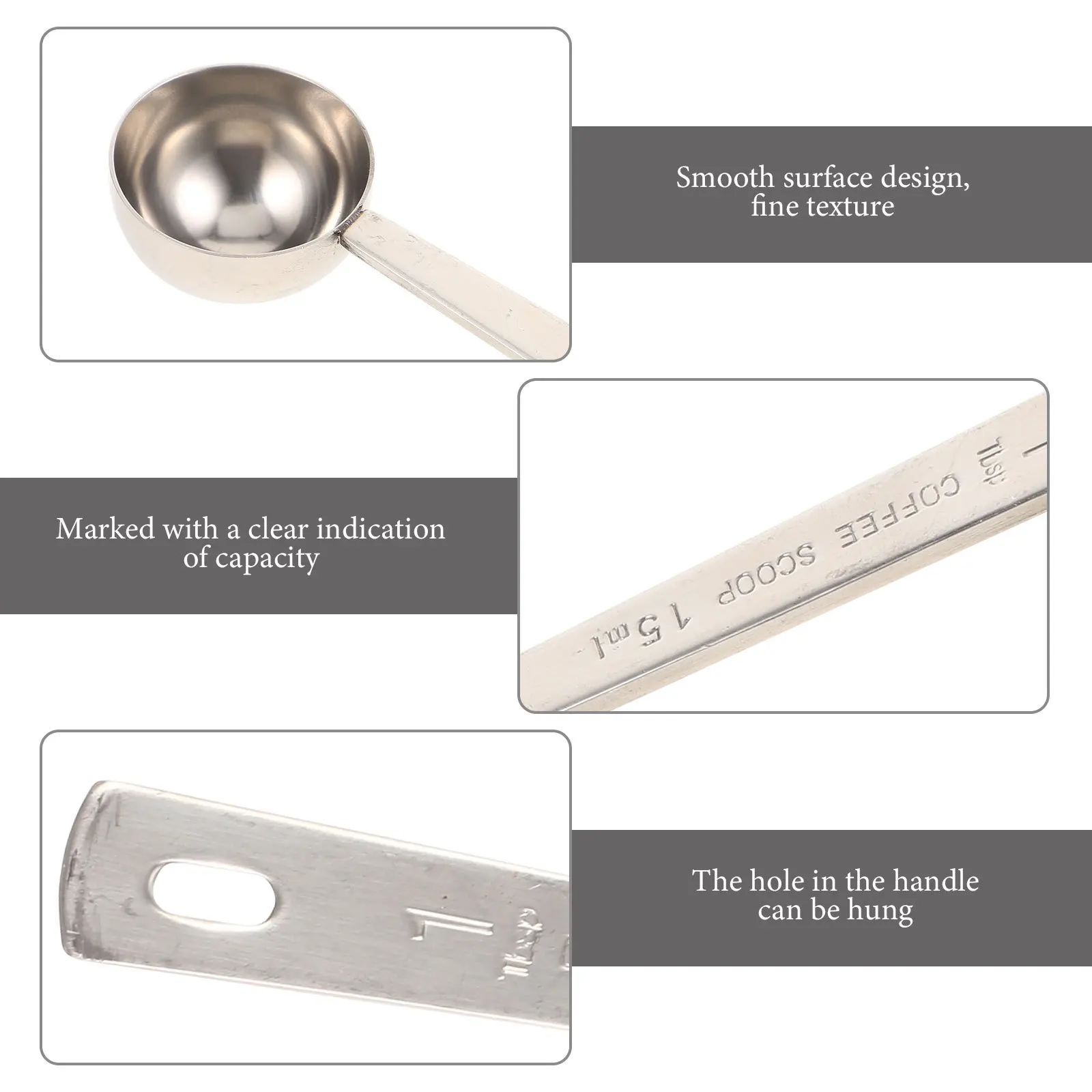 

3pcs Coffee Spoon 15Ml Stainless Steel Mirror Polish Smooth Edge Dessert Spoons For Ice Cream Cake Honey Stirring Kitchen Supply