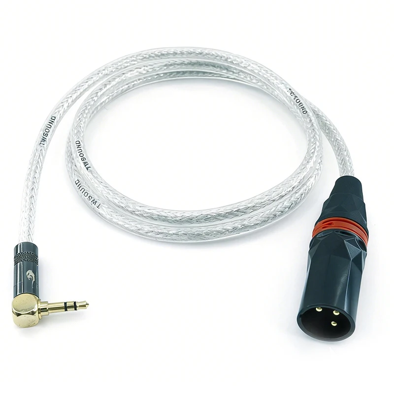 

XLR 3-Pin Male To 90 Degree Elbow 3.5mm Stereo Plug Audio Cord Adapter Microphone Mic Cable TRS Cable Jack 3.5 Male To Male