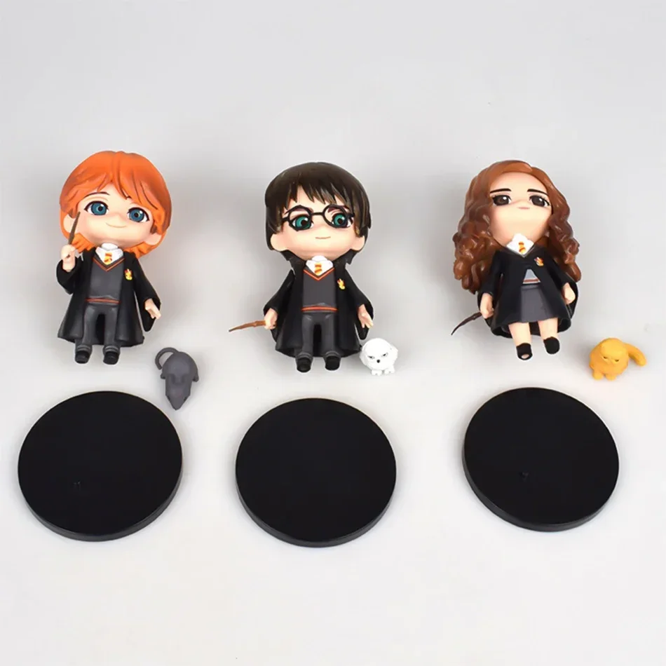 Harry Potters Figures Anime  Hermione Ron Q Version PVC Doll Toys Movies Car Cake Decoration Children Birthday Christmas Gift