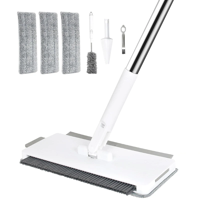 

Microfiber Mops For Floor Cleaning With Reusable Chenille Pads, Dust Wet And Dry Mop For Hardwood Floors Laminate