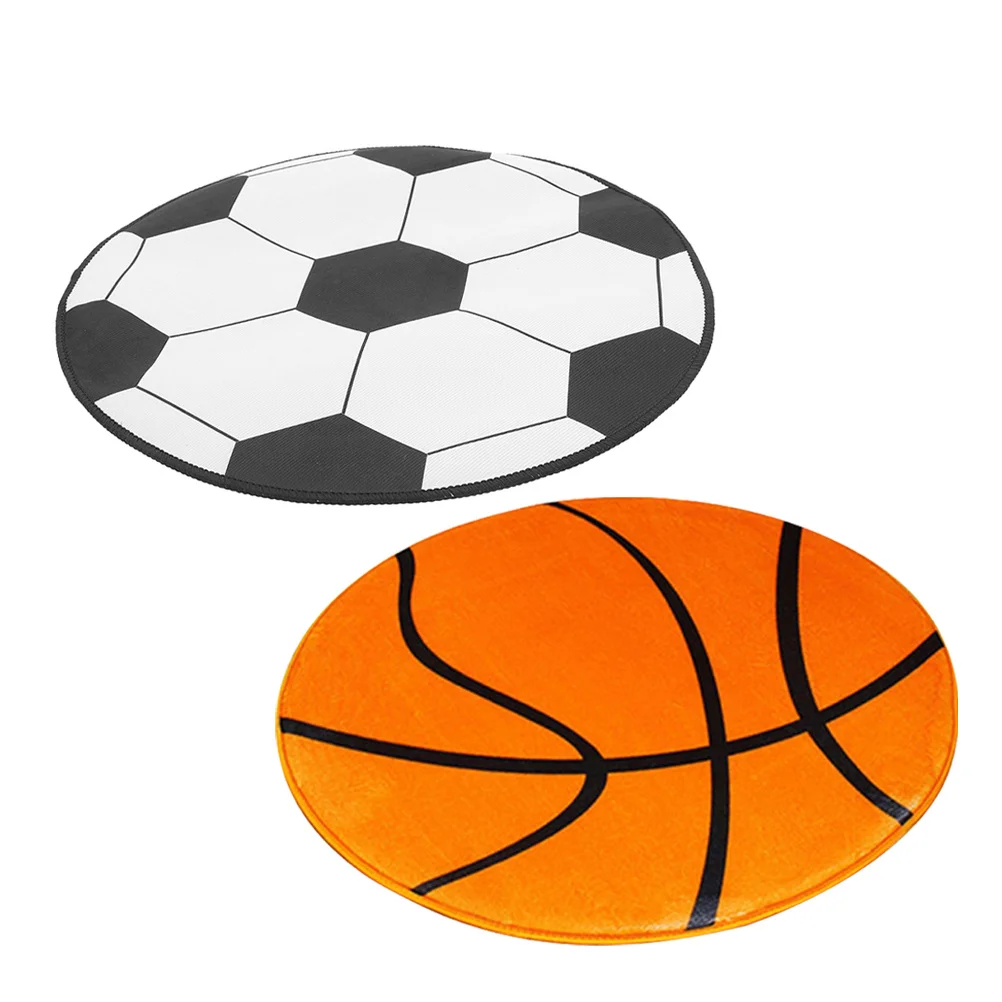 

2Pcs Computer Chair Mat 60Cm Round Soccer Football Pattern Anti-Slip Chair Mat for Hardwood Floors Home Office Gaming Room Use