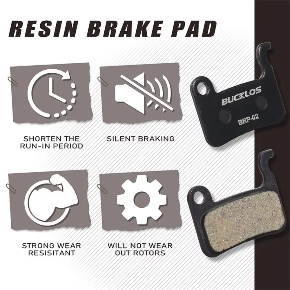 

Durable BUCKLOS Bike Brake Pads Wear-resistant Resin Semimetallic Bicycle Brake Pad Bicycle Parts for SHIMANO A01S M06 M07