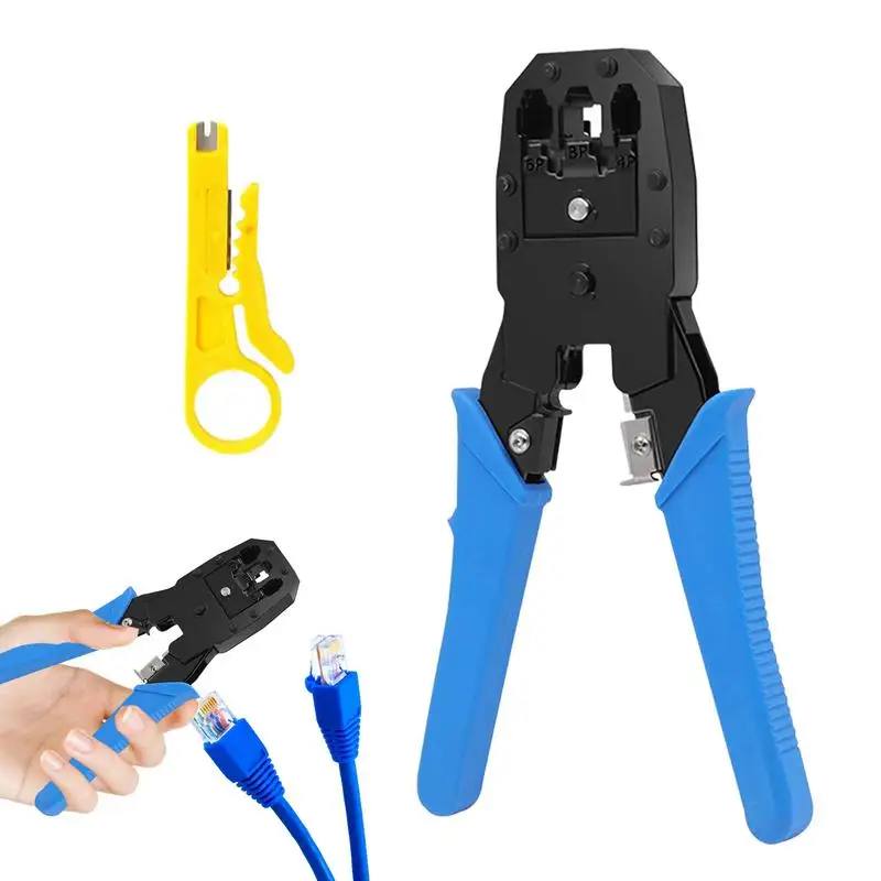 Network Crimper Plier 3-in-1 Cable Stripper Ethernet Crimper Tool Multi-Purpose Hand Cutting Tools For Ethernet Rj11/Rj12/Rj45