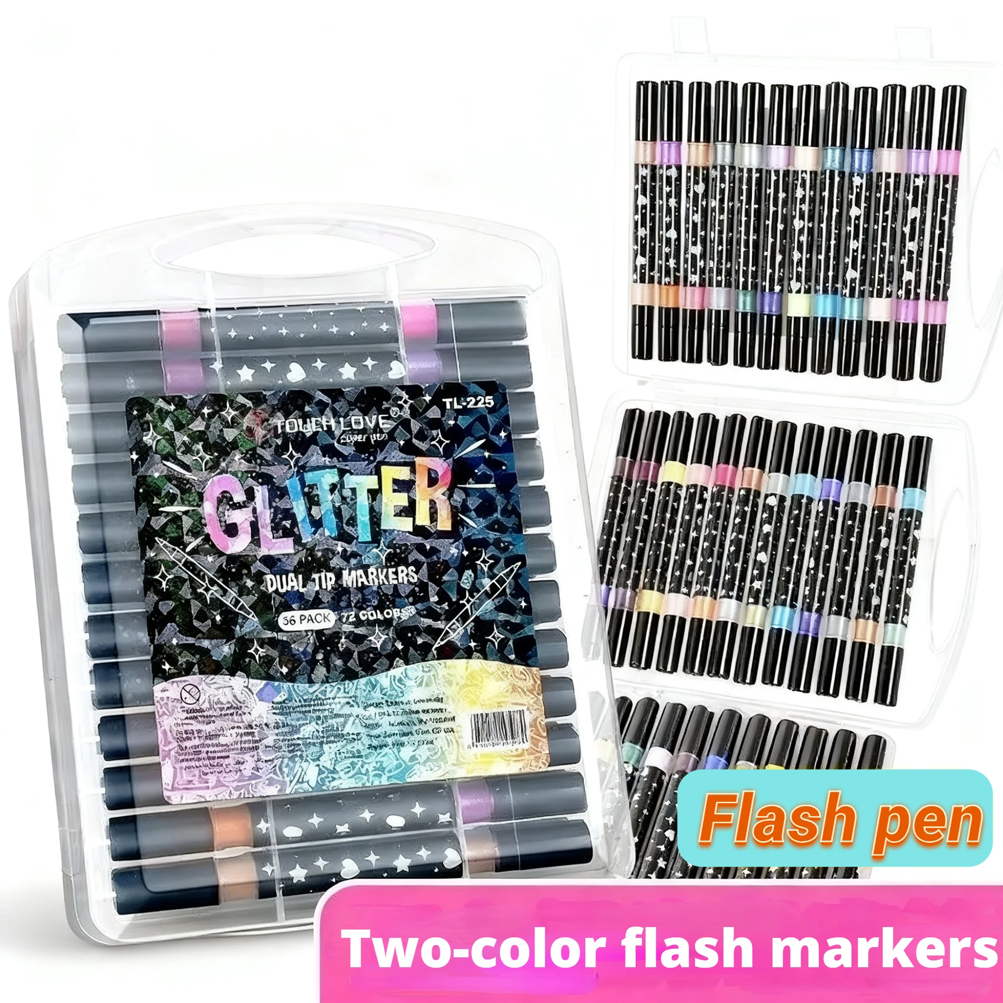 

96/24 цвета, блестящие маркеры, металлические цвета, кончик кисти, эстетические маркеры, милые маркеры, ручки, каваи, школьные принадлежности