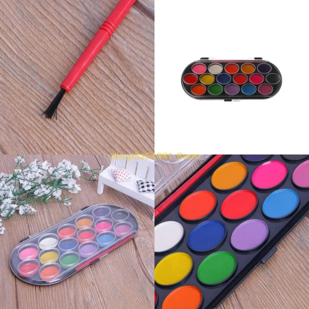 

Axyc 16pcs акварельный палитра набор кисти для рисования лоток ремесло рисунок искусство мини -подарки Kid подарок