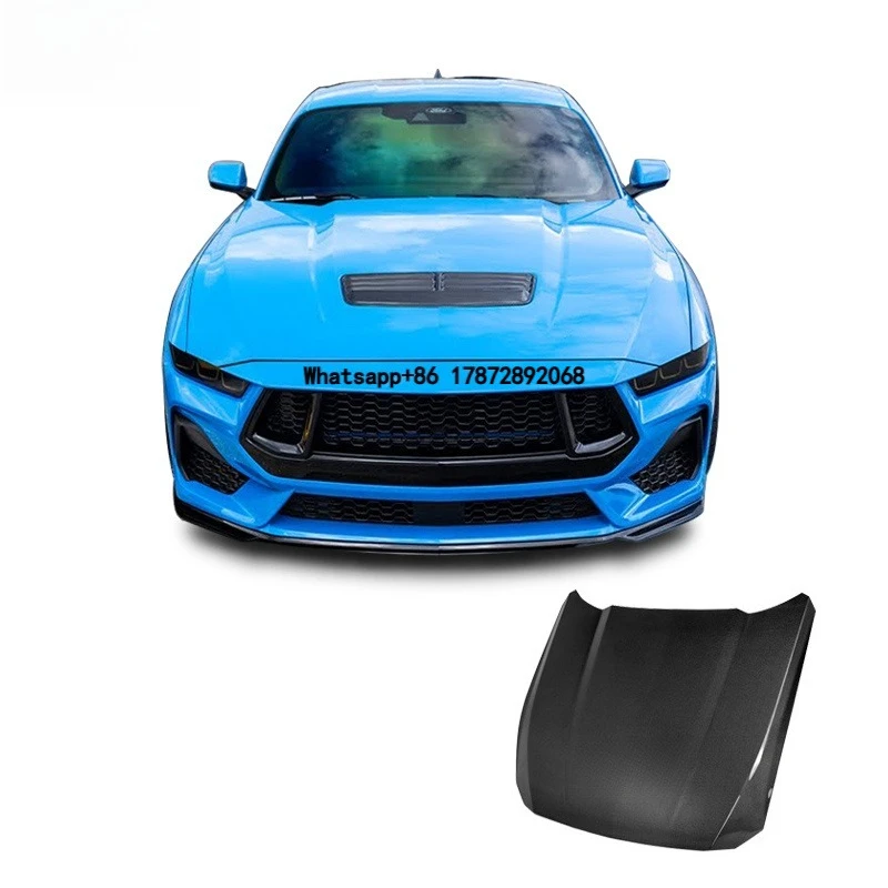

2024 for Mustang Modified Detachable Carbon Fiber Engine Hood with GT Air Port Includes Bolts New Condition