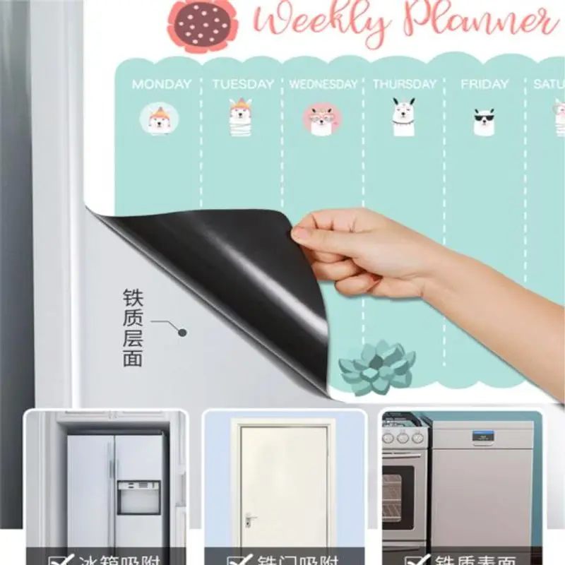Magnetic Weekly Planner Board Fridge Magnetic Erasable Whiteboard Message Board Planner Calendar For Notes Message Drawing