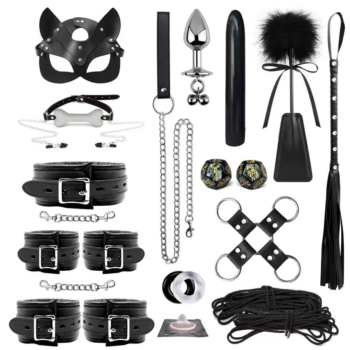 

BDSM Adult SM Sex game Toys Whip sexy bedroom command Nipple Clamps Spanking Butt Kits Handcuffs Bondage Gear Set for Couples