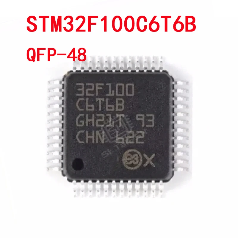 1 قطعة STM32F100C8T6B C4 C6 CBT6B R8T6B RB RC V8T6B VB VC VD VET6B STM32F100 32 بت ذاكرة فلاش متحكم MCU رقاقة