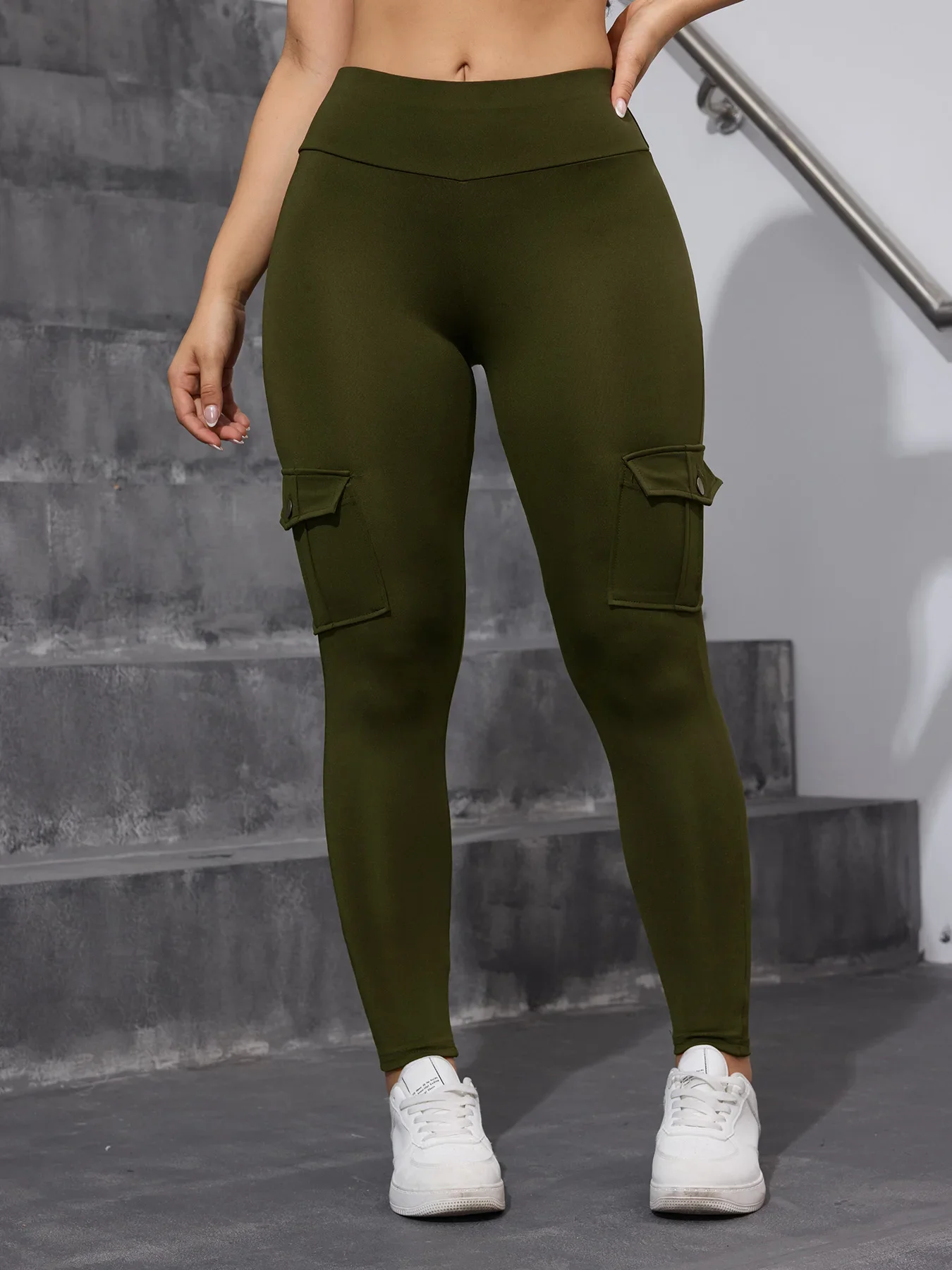 SVOKOR Tasca diagonale Cargo Leggings da donna Vita alta Butt Lift Collant da allenamento Leggings fitness senza cuciture Abbigliamento sportivo