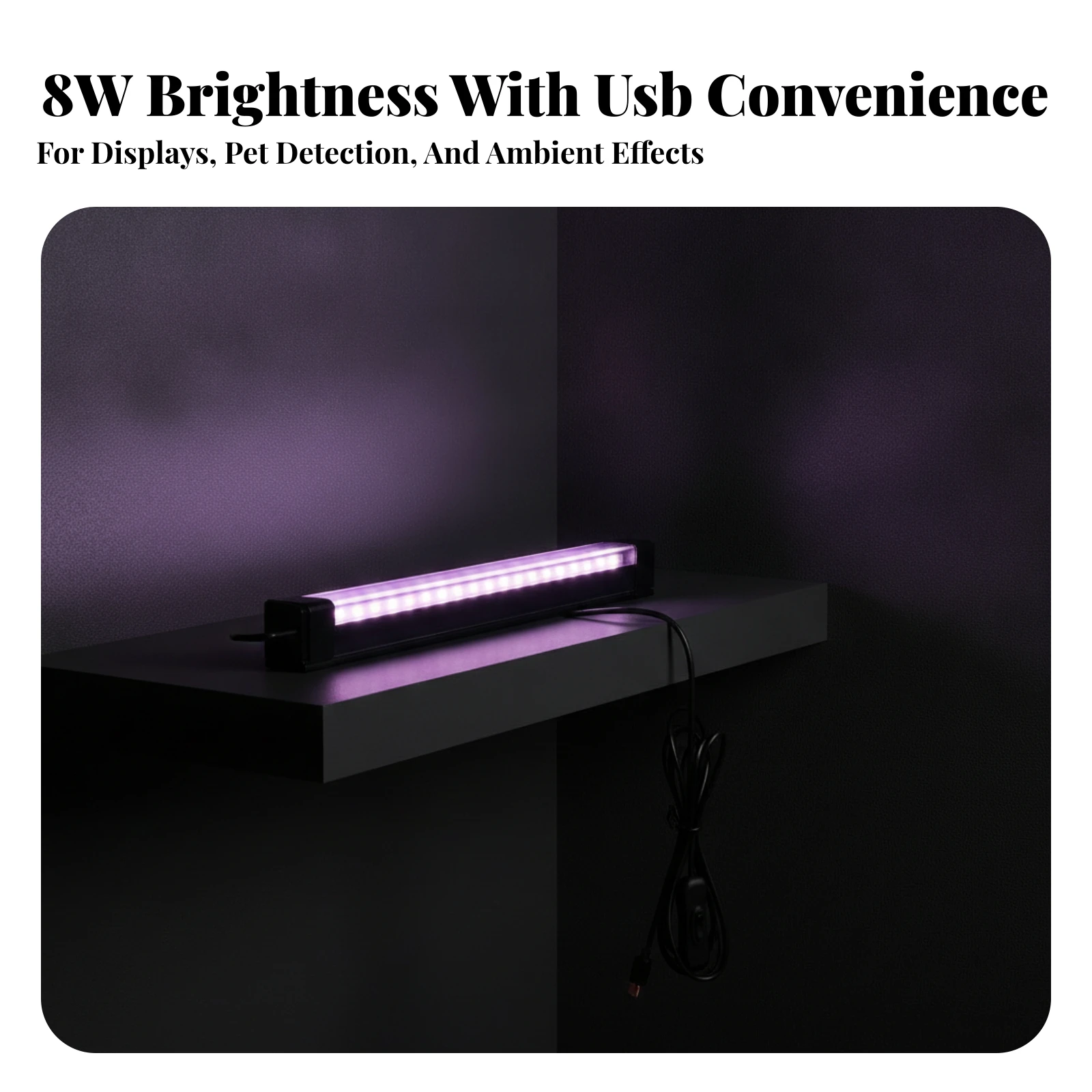 Black Light Bar Plug and Play Black Light Bar with Magnetized Mount Blacklight Tube Portable for Stage Backdrops, KTV Rooms