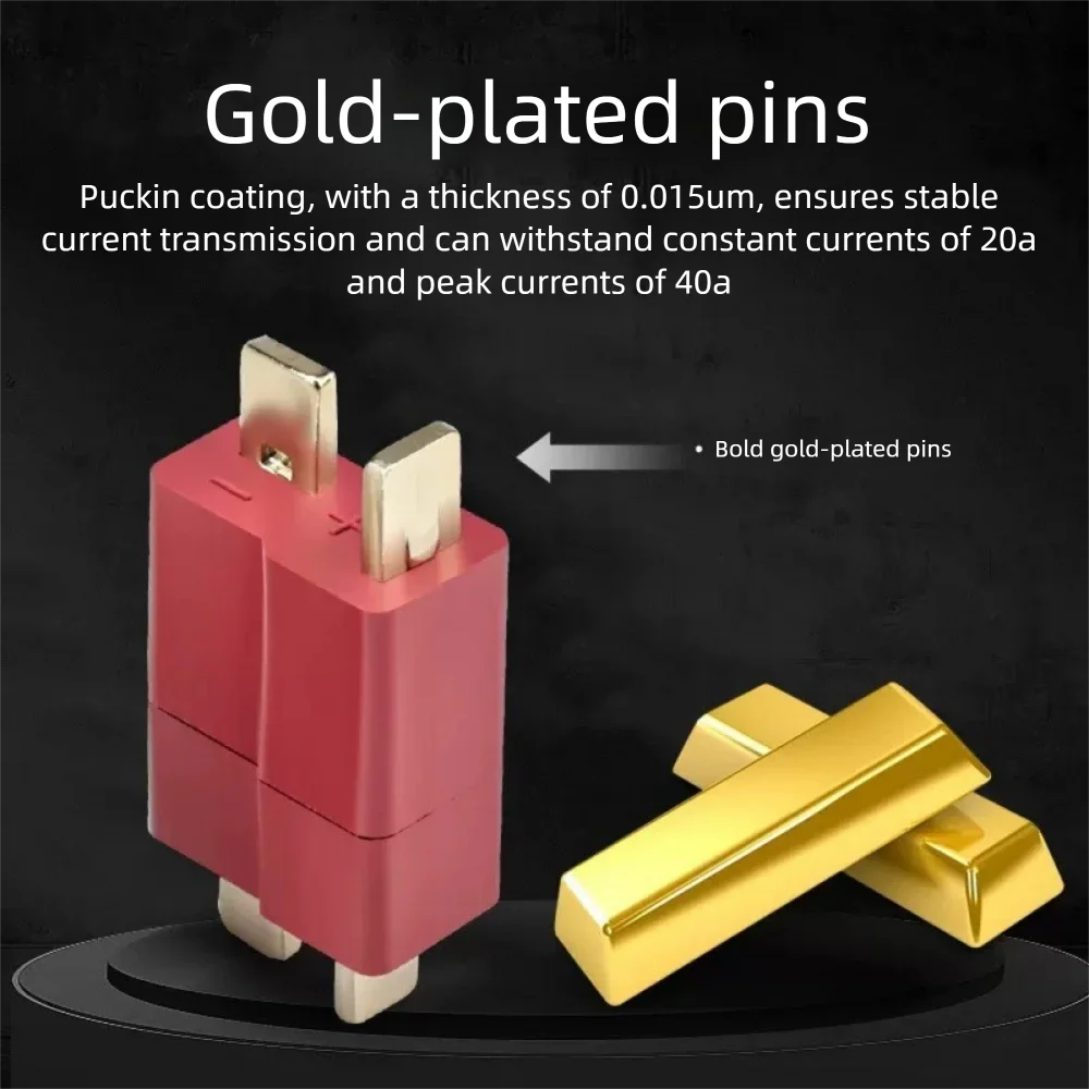 

10Pair AM1015-M/F Anti-Skidding Plug T Style Connector Female/Male 500V 20A Charging Plug For RC Lipo Battery ESC RC Helicopter