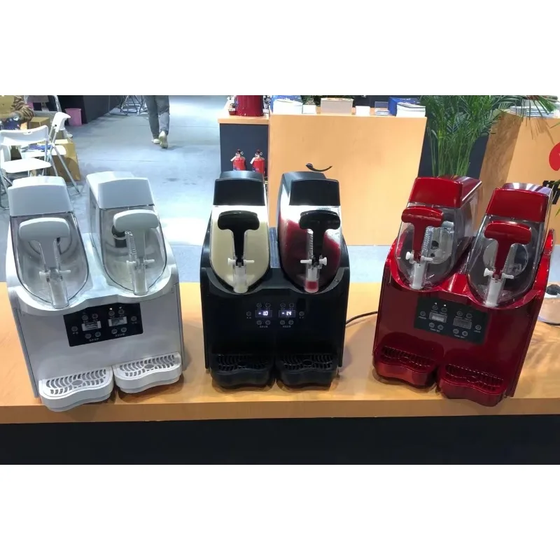 ماكينة صنع العصائر المنزلية الصغيرة المحمولة جرانيتا مارغريتا دايكيري سلاش 3L × 2 خزانات صانع المشروبات المجمدة ماكينة طين صغيرة