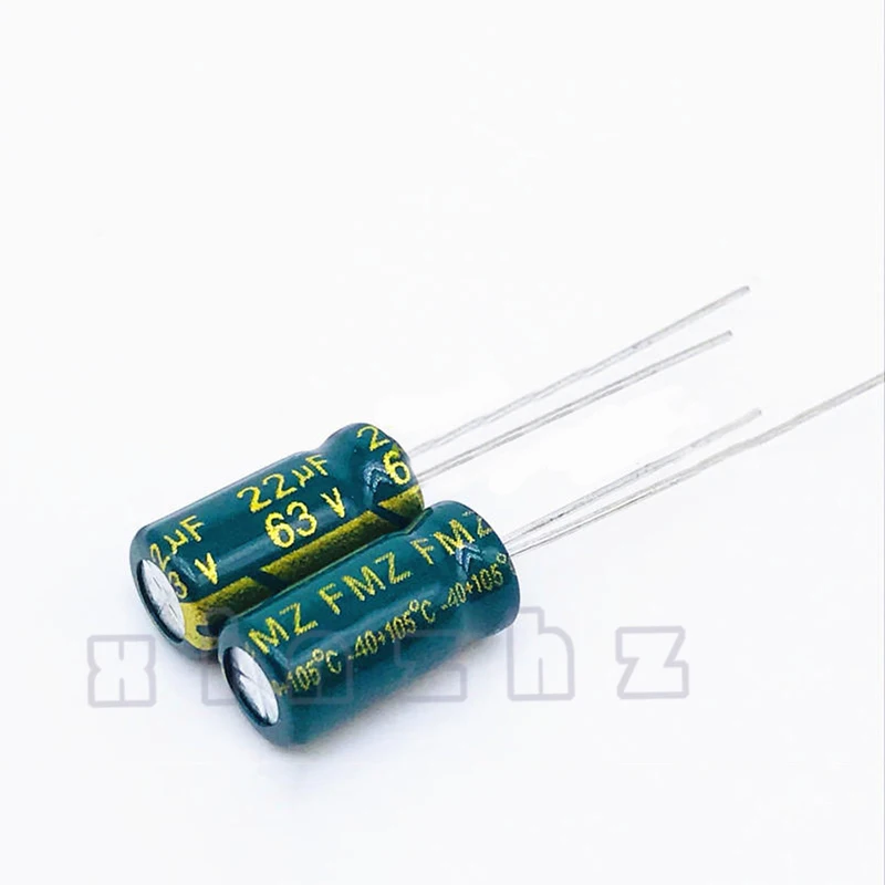 100pcs Electrolytic Capacitor 63V22UF New Original High Frequency Durable Capacitor Specification 6X12MM