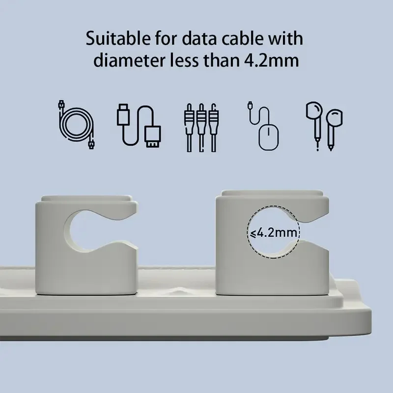 1-częściowy magnetyczny nawijacz kabla Samoprzylepny silikonowy uchwyt na kabel USB Organizer w jednolitym kolorze Uchwyt na kabel Ładowarka Klips