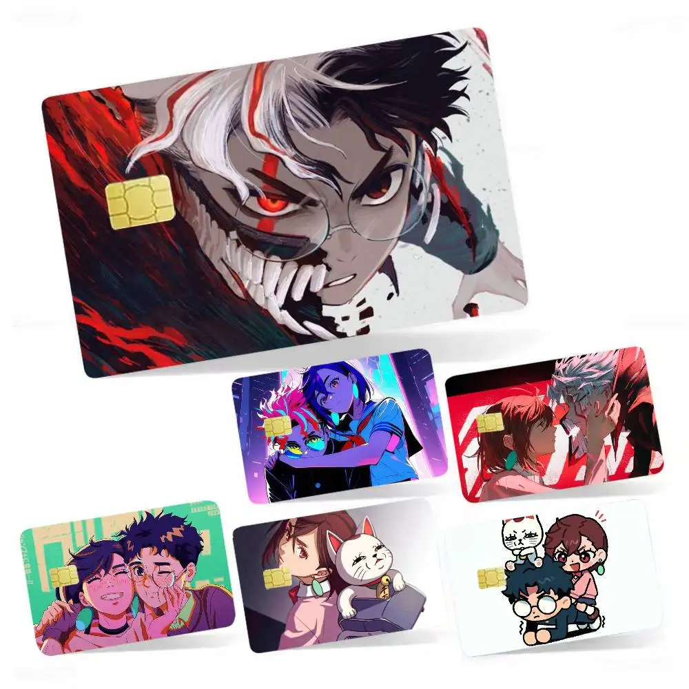 

Okarun momo DandadanS 4pcs 1Set Card Stickers Small Waterproof Chip 4PCS Card Sticker Anti-Scratch