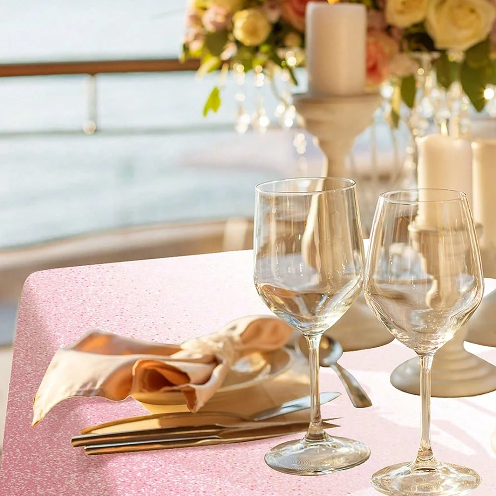 1 pack, Gradient Pastel Pink/Purple/Gold Disposable Tablecloth for Rectangular Tables - Perfect for Wedding, Birthday, and Party