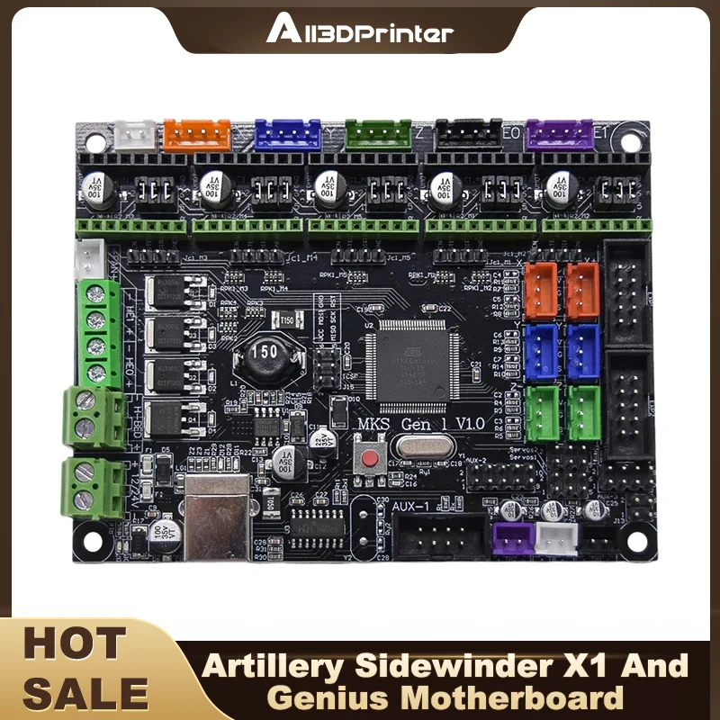 

3D Printer Artillery Sidewinder X1 And Genius Motherboard With Firmware PCB Board Cable Kit 32-bit motherboard 3D Printer Parts