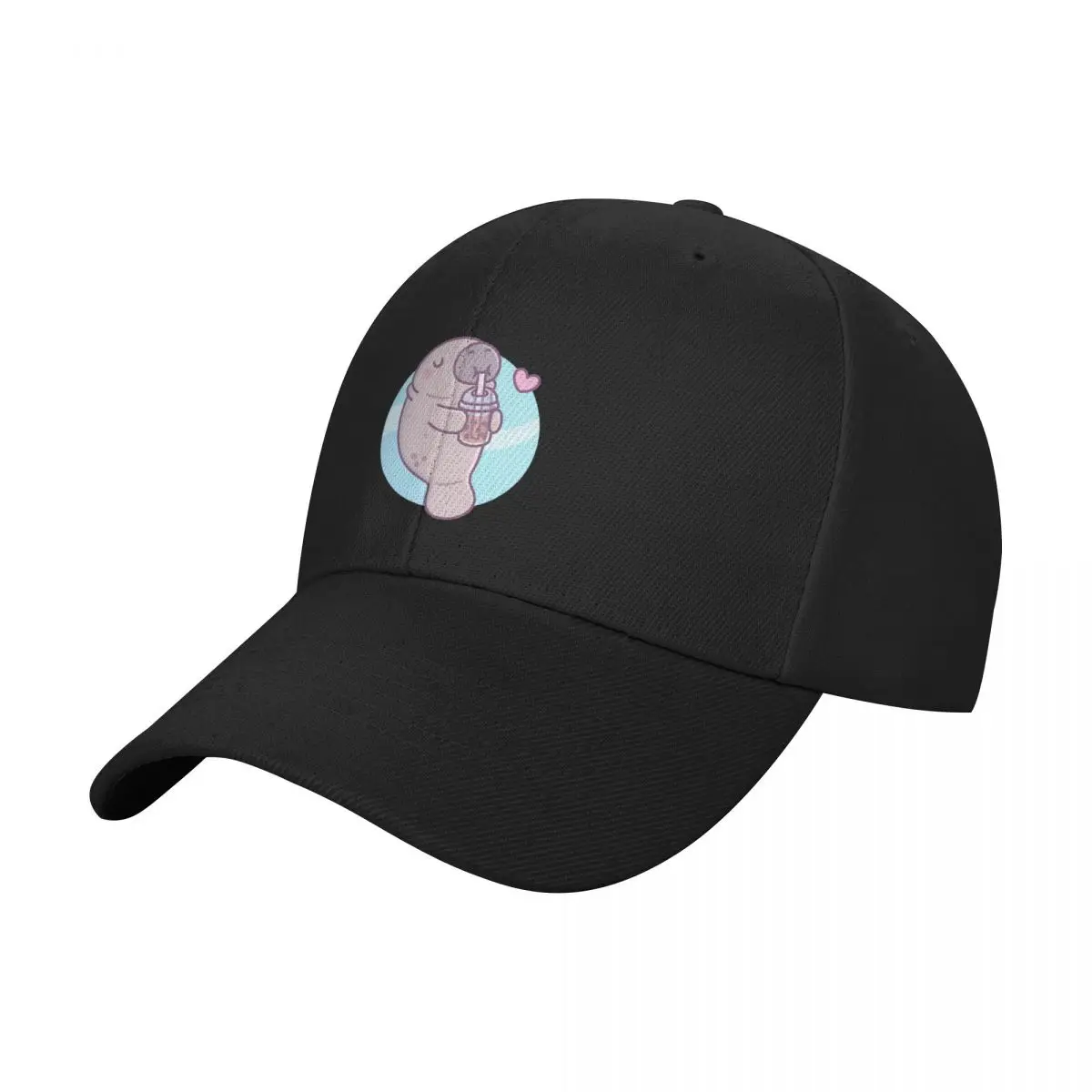 

Cute Manatee Loves Drinking Boba Tea Baseball Cap designer cap Luxury Brand Kids Hat Hats For Men Women's