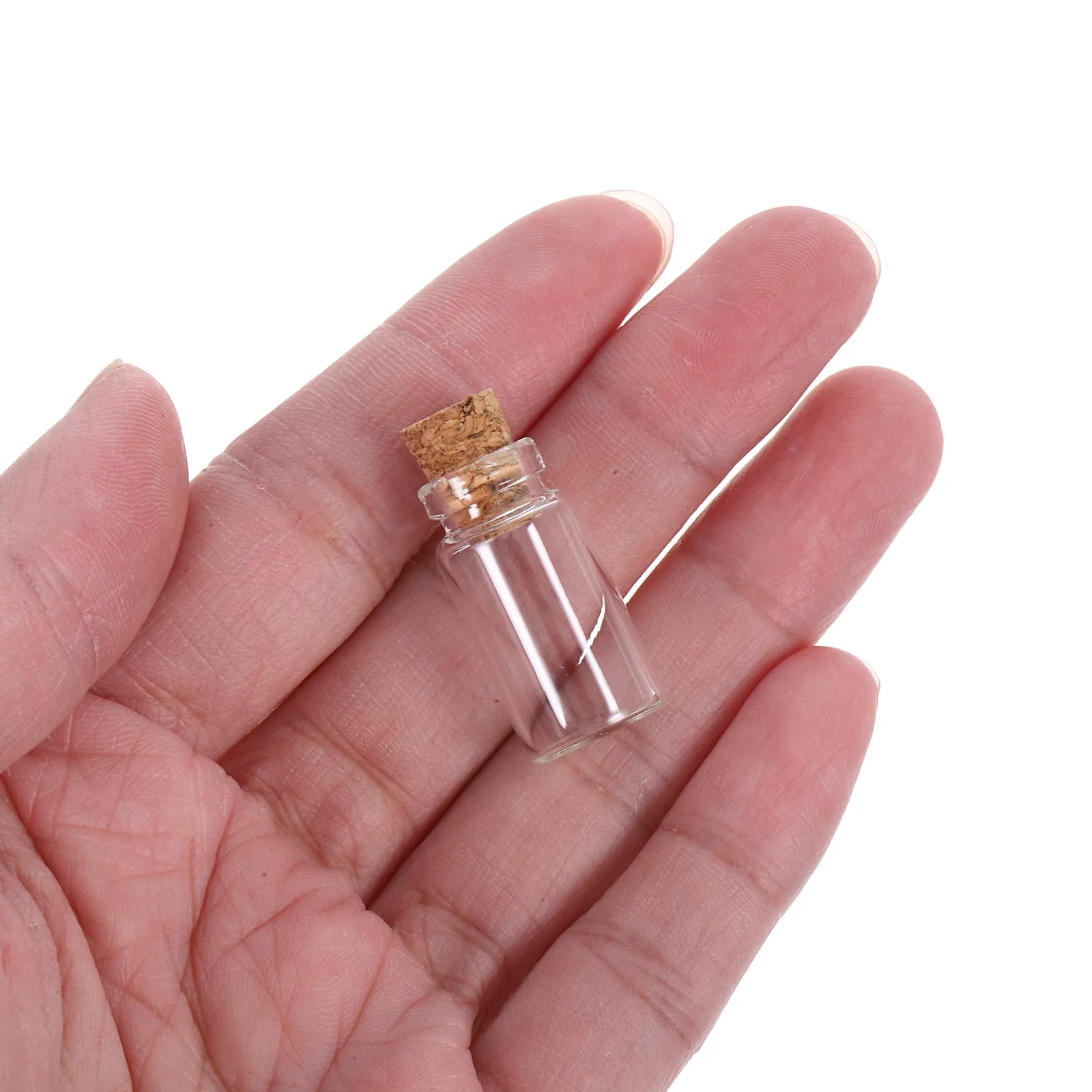 12Pcs Mini Glass Wishing Bottles with Wooden Stoppers for Sand Perfume Wish Paper Decor DIY Gifts Home Party Wedding Favors Tiny