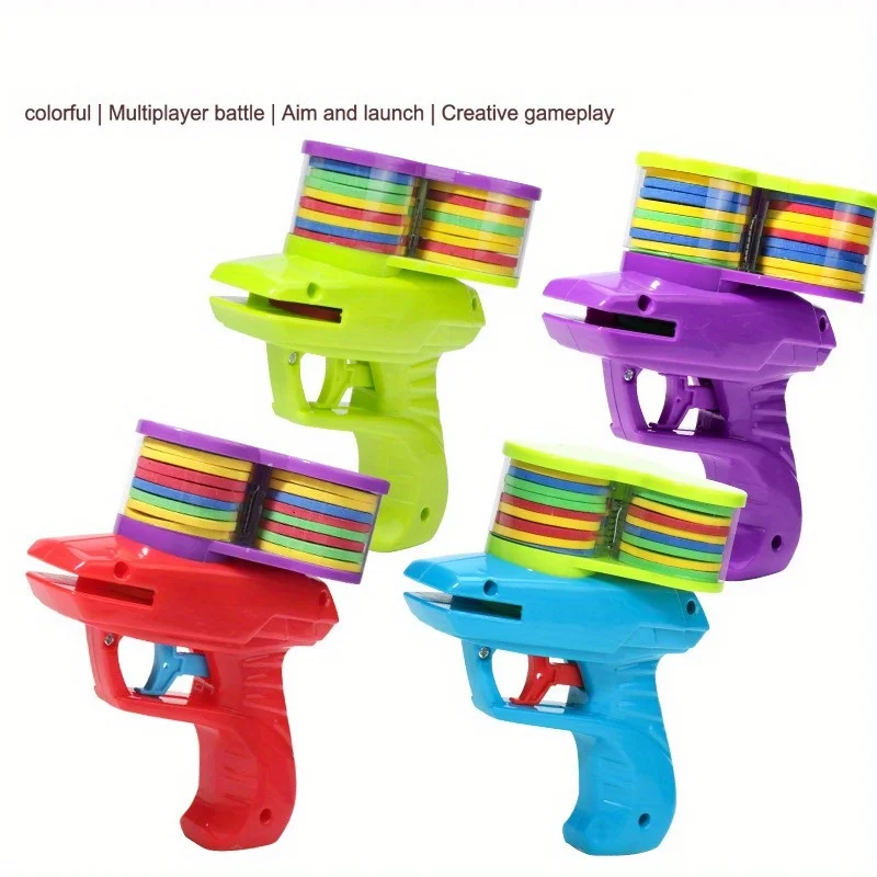 Piatti Palmare UFO Lanciatore di freccette in schiuma morbida - Pistole giocattolo colorate vibranti dai 3 anni in su, Batterie multigiocatore interattive genitore