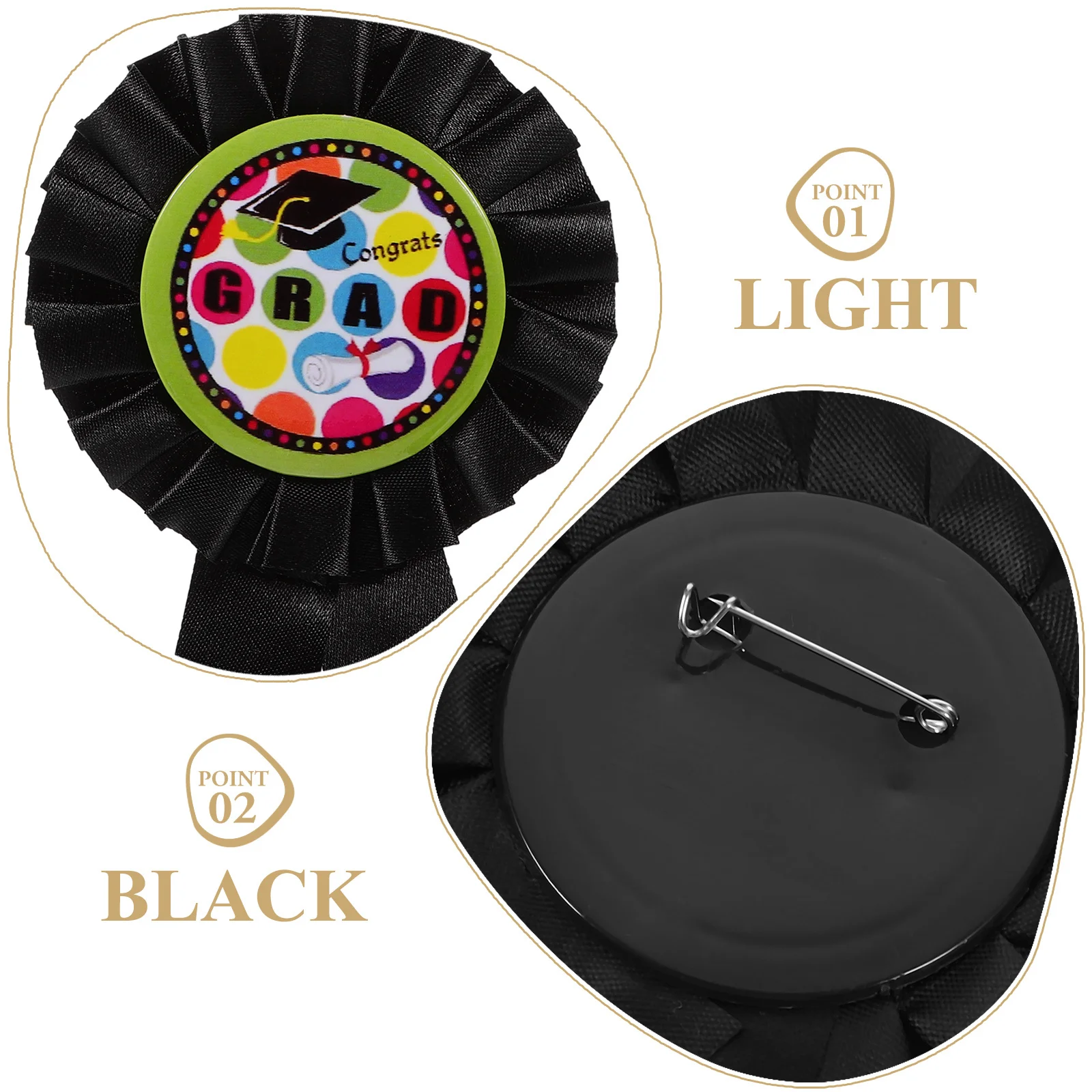 

5Pcs Graduation Badge Tinplate Brooch Party Decoration Fashion Graduation Badge Elegant Ornament for Graduates