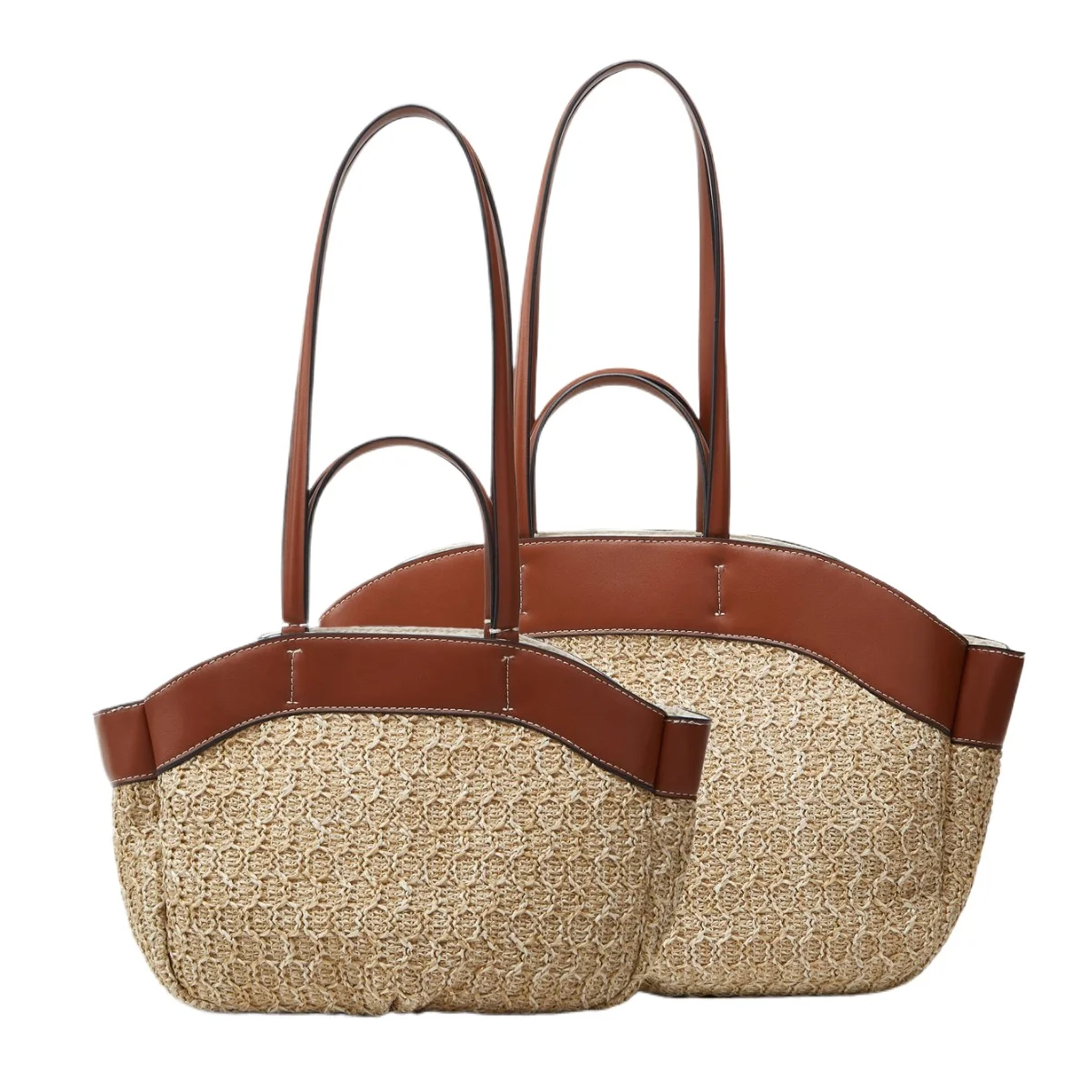 

Women Large Capacity Straw Tote Bag Minimalist Casual Beach Vacation Shoulder Handbag